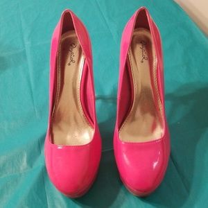 Pink platform heels